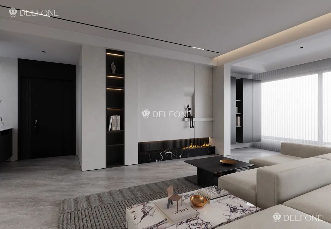 DELFONE案例分享 | 163㎡現(xiàn)代極簡風(fēng)，巖繹不一樣的美